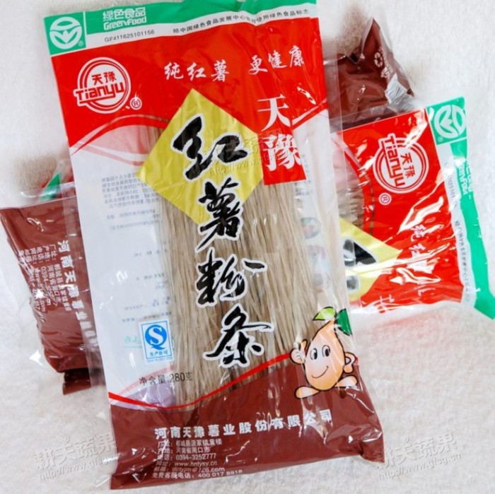 天豫牌 100%纯红薯粉条 280g/袋 绿色食品 久煮不糊 无添加剂